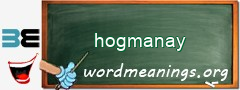 WordMeaning blackboard for hogmanay